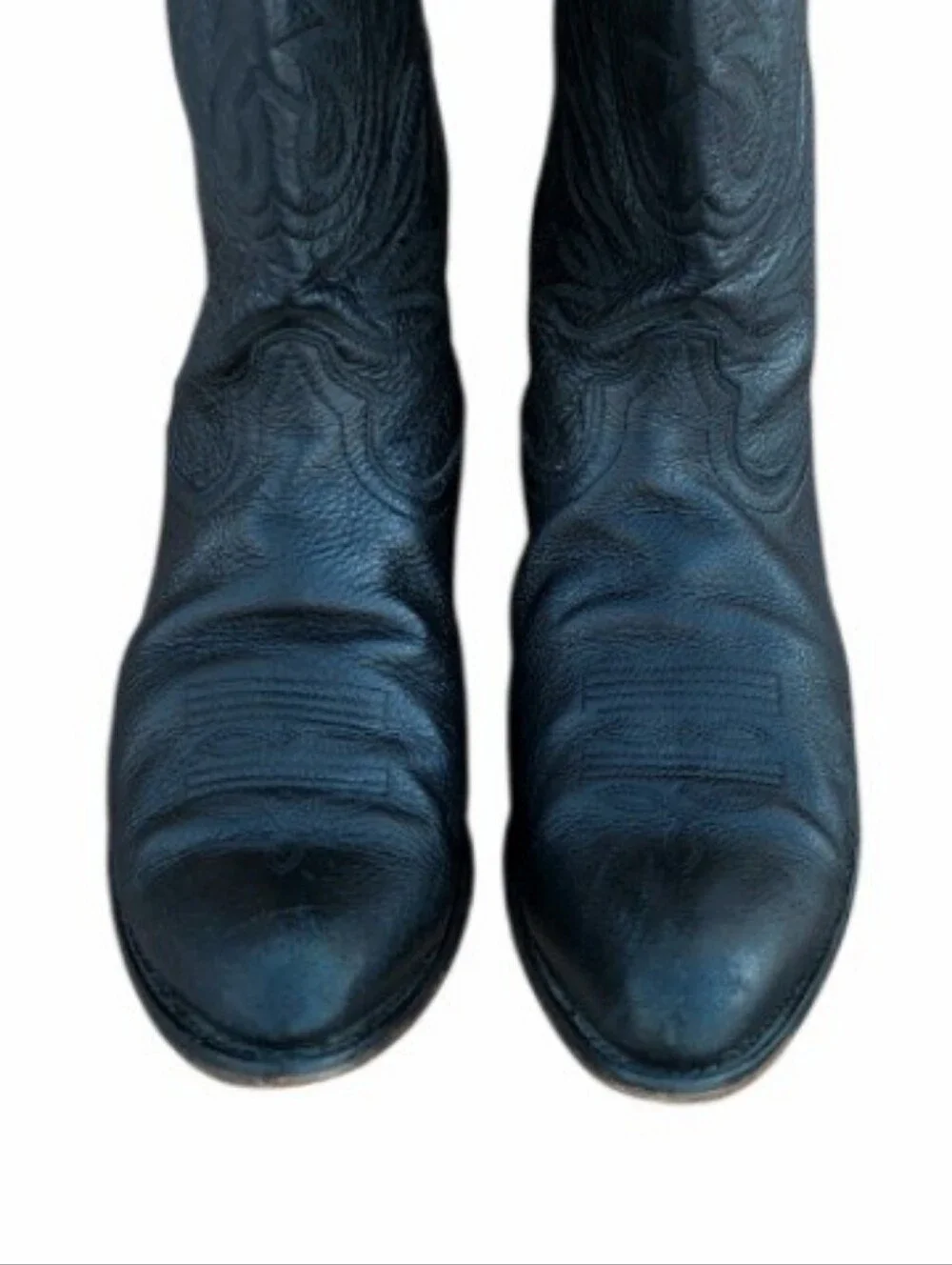 Durango Black Leather Pull On Cowboy Western Ranch Horse Riding Barn Boot Men 10